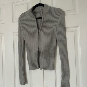 Gray Ribbed Women's Sweater